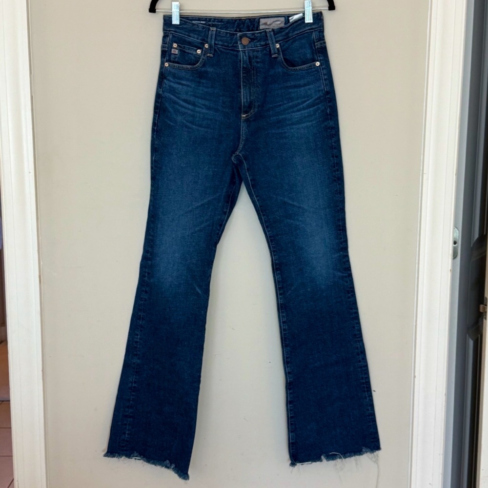 👖AG Alexxis boot cut 28 medium dark frayed hem jeans - like new, worn once!